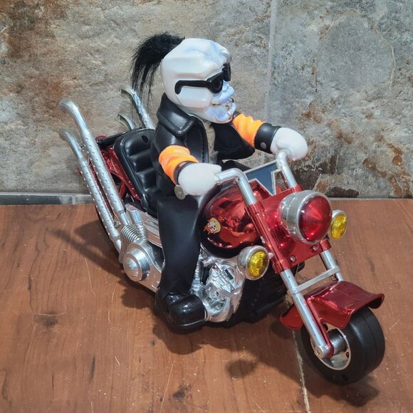 Motorcycle Monster Animated Figure Bad Moon Rising Biker Skeleton Halloween - Picture 14 of 16